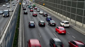 Six lane controlled-access highway in Poland.