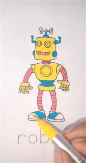 Cute Robot Drawing | Colourful Robot Art 🤖 l How to Draw a Robot | Easy Robot Drawing for Kids#draw