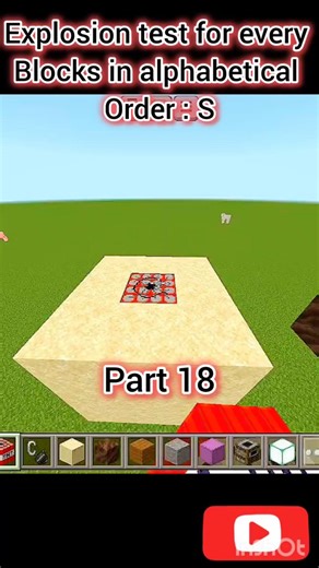 explosion test for every blocks in alphabetical order part 18 #shorts