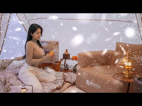 ❄️ SNOW CAMPING ALONE IN WINTER SILENCE | COZY ASMR