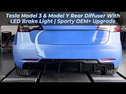 Tesla Model 3 & Model Y Rear Diffuser with LED Brake Light | Sporty OEM+ Upgrade