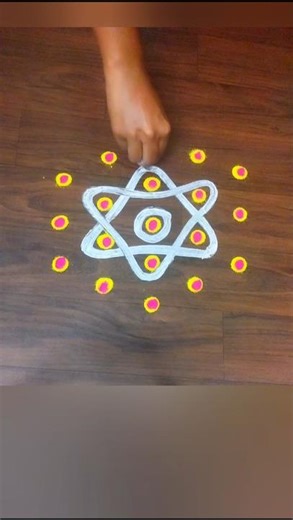 5*3 Daily use Easy and Simple Rangoli For Beginners ‪@Chinni Rangoli‬​ #shorts​ #Kolam #muggulu​