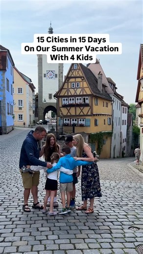 Emily | Family Travel Creator on Instagram: "I took my 4 kids to 15 cities in 15 days this past summer. We flew into London, slept on an overnight train to Berlin, then road tripped through Germany and Austria in an 8-passenger van with our family of 6 plus my parents. This was an incredible family trip, and if you comment GUIDE I’ll send you the itinerary blog post, which also includes what I would change about the trip if I could do it over (in case you don’t want to go quite as hard as we did