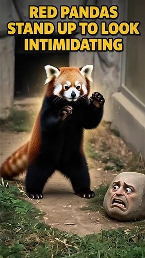 The Red Panda That Tried to Scare a Rock #redpanda #animal #cute #trending