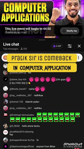 pratik sir is comeback in computer application for class 10 #alakhpandey #physicswallah #pw #shorts