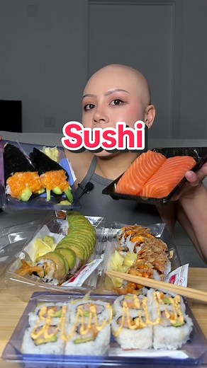 Crunchy Fried Sushi Mukbang: Salmon Sashimi, Spicy Salmon Roll