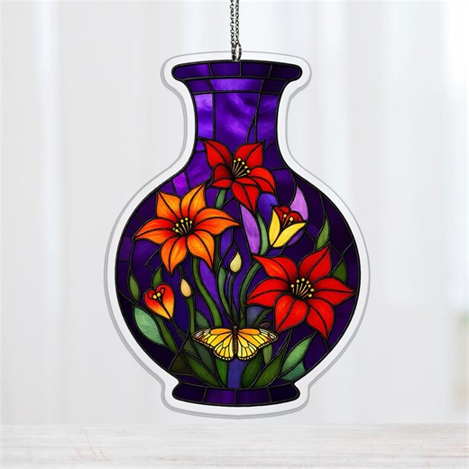 Black Dahlia Luna Moth Acrylic Suncatcher, Purple Lantern Hanging Gift for Goth Mom, Purple Lantern Flask, Window Hanging Decor - Etsy