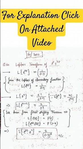 60/1000 | Laplace Transform solved by First Shifting Theorem