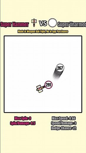 Super Hammer VS Super Unarmed #earclacks #gaming #fyp #weaponballfight
