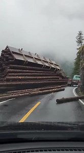 21M views · 6.9K reactions | Logging Truck Tips Over on Mountain...