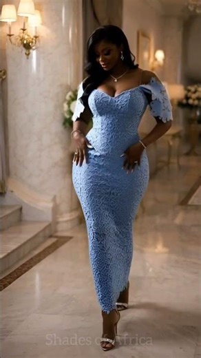 Elegant Blue Lace Evening Gown | Luxury Feminine Fashion Inspiration #LuxuryFashion #EveningGown