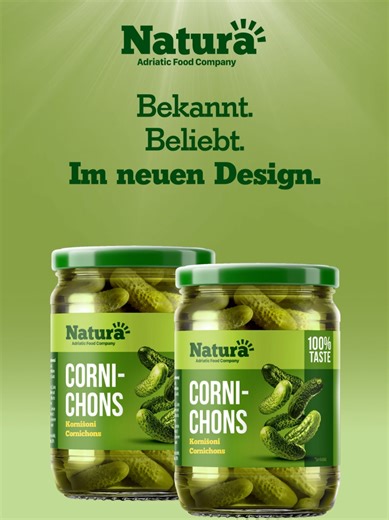 Natura Cornichons – Neuer Look, unveränderter Geschmack