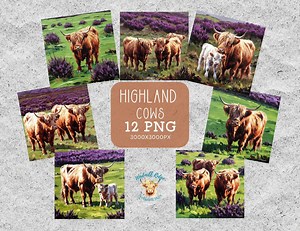 Realistic Highland Cow Graphics, Digital Download - Etsy UK