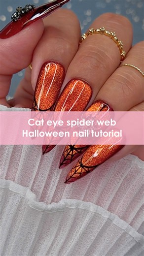 Daily Charme Official on Instagram: "Cat Eye Spider web Nails 🕸️🕷️❤️ Dark, glam & spooky chic — perfect for Halloween vibes! Comment “SPIDER WEB” for the 🔗 to everything you need to recreate this look! Save & share for spooky nail inspo! 🩸 Using @daily_charme: ❤️ E43 Scarlet Flame 🖤 P01 Black Charme Gel Art Paint 🕷️ Metallic Spider / Gunmetal 🧲 Strong Magnet Cat Eye Cylinder 🖌️ 12 Art Liner Nail Art Brush 💍 Daily Charme Stay Put Gelly / 3D Jewelry Gel 💎 Diamond Shine Top Coat #cateyena