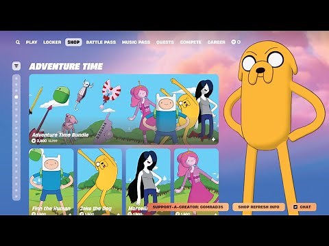 NEW Fortnite x Adventure Time Skins, Emotes and All Cosmetics FULL Showcase