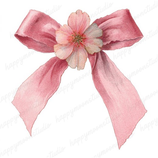 20 Flowers Bow Clipart, Ribbon Bow Clipart, Wedding Flower, Floral Bows, Coquette Ribbon Bow, Papercraft, Junk Journal, Digital Download - Etsy