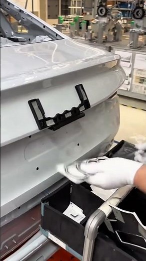 Factory Precision: Installing Audi Emblem & Badge! 🚗✨ #shorts #audi #factory #carcraft #satisfying