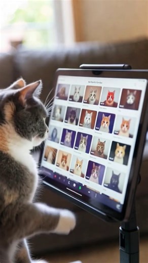 Mr cat busy on video call