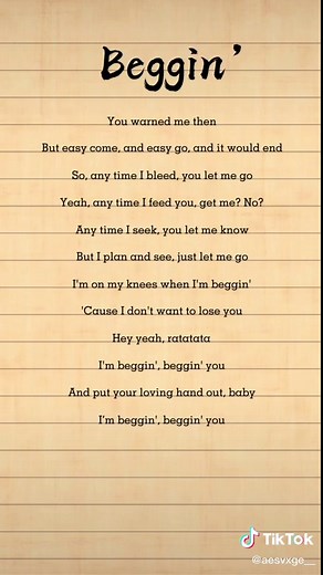 #beggin #song #lyrics