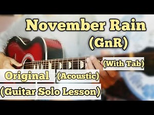 November Rain - Guns N' Roses | Guitar Solo Lesson | With Tab | (Acoustic Solo)