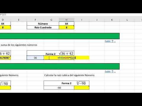 Metodos para calcular Raiz Cubica, Cuadrada y otras en Excel