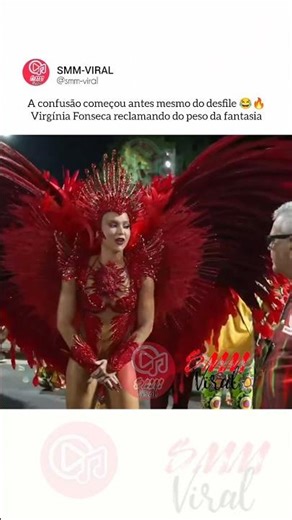 CONFUSÃO ANTES DO DESFILE - VIRGÍNIA RECLAMA DO PESO DE SUA FANTASIA #music #show #musica #fyp