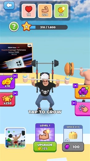 Roblock gym clicker tap hero #shorts