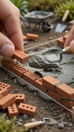 I Built a Tiny 2-Story Brick Mansion with Real Cement!. #diy #houseprojects #foryou #miniature.
