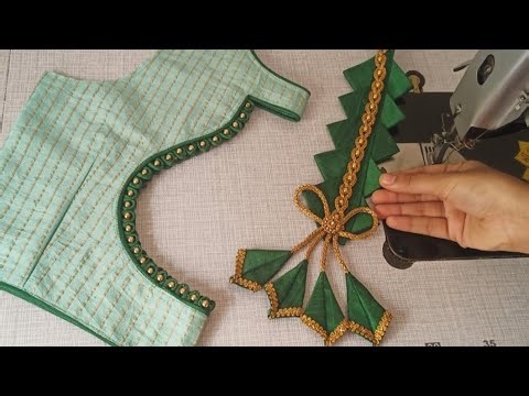 Very stylish boat neck blouse design || blouse || cutting and stitching back neck blouse design