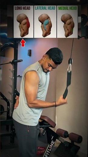🎯CABLE TRICEPS KICKBACK for FULL TRICEPS GROWTH! (Long, Lateral & Medial Head)