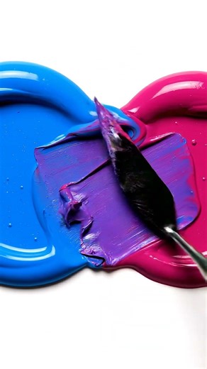 Satisfying Paint Mixing ASMR 🎨✨ | Blue Meets Pink