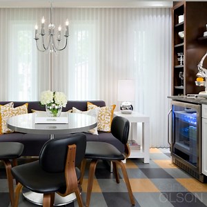 4.5K views · 266 reactions | For this project, we took a tiny family room and a cramped kitchen and combined them both into one uber-functional contemporary kitchen. #candiceolson #candiceolsonbeforeandafter #modernkitchenideas #kitchenlounge #kitchenoffice #windowtreatmentsolutions | Candice Olson Design | Facebook