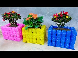 Good Idea | Recycling Plastic Bottles to Make Beautiful Planter Pot For Your Garden