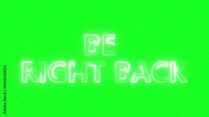 be right back screen, 4k video, Glowing looping Be right back word neon animation, be right back on retro style background, Retro Be Right Back Text, Will be right back golden animated background