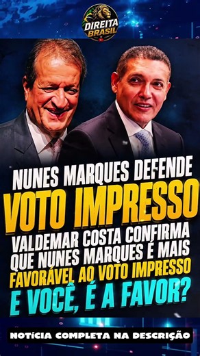 VALDEMAR SURPREENDE E FAZ REVELAÇÃO SOBRE NUNES MARQUES NO TSE!