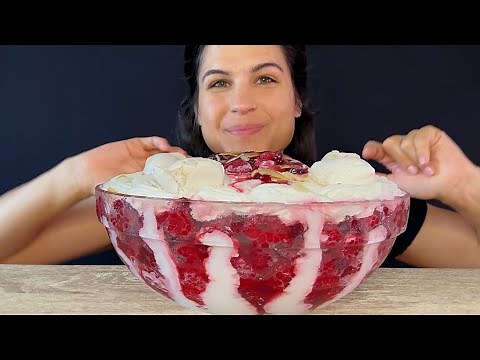 RASPBERRY MERINGUE BOWL | MUKBANG | ASMR | EATING SOUNDS