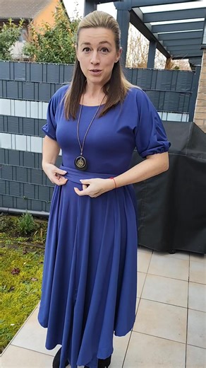 schickes Damen Kleid mit Gürtel und Schlitz am Dekolleté in Boot -auschnitt elegantes A-linienkleid Bischofsärmel für den Sommer modisches Kleid #disign#kleid #tiktokshop #foryour #damen