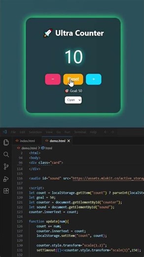 Ultra Smart Counter App 🚀 | Amazing Neon UI #coding #shorts #python #viralvideo