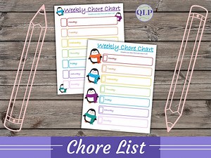 Penguin Chore Chart, Printable for Kids Chore Planner Page (PDF) - Etsy