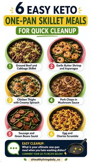 6 Easy Keto One-Pan Skillet Meals For Quick Cleanup 🍳✨