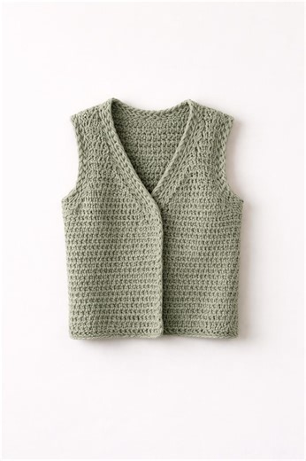 Modern V-neck Vest Crochet Pattern PDF | Minimal Crochet Vest | Oversized Boxy Fit XS–XL - Etsy