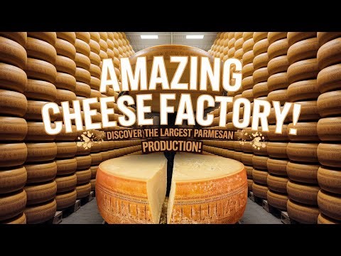 AMAZING Parmesan Cheese Production: Discover The Largest Parmesan Factory!#Parmesan#CheeseMaking