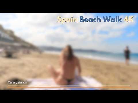 Canary Islands Beach Walk 4K | Spain | Gran Canaria