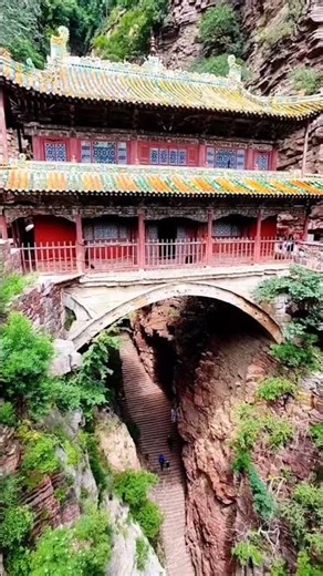 A Temple Suspended in Time: Walking Across the Bridge Pavilion of Cangyan #mountains #travel