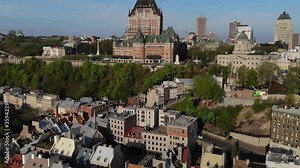 Quebec City- Lower Old Town & Dufferin Esplanade Aerial