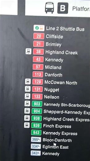 All TTC bus routes at Kennedy station in #toronto