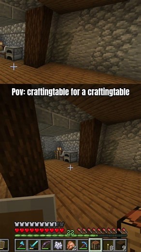 Pov: craftingtable for a craftingtable #minecraft #minecraftgameplay #gaming #why