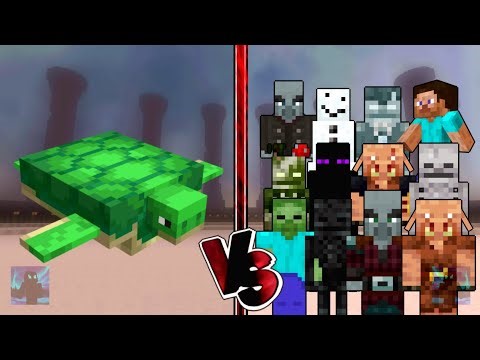 TURTLE vs ALL MOBS - Minecraft Mob Battle