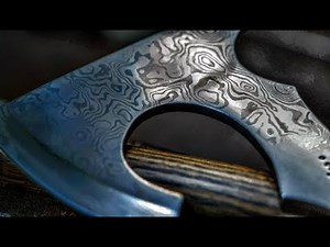 How to make a beautiful patterned Damascus one-handed axe