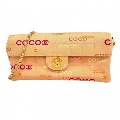 CHANEL Chocolate Bar Canvas Shoulder Bag Pink | eBay